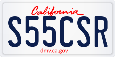 CA license plate S55CSR