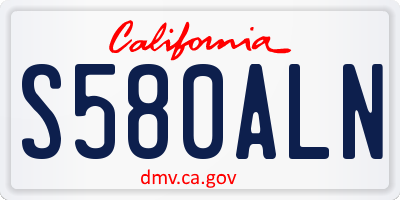 CA license plate S580ALN