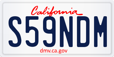 CA license plate S59NDM