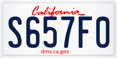 CA license plate S657F0