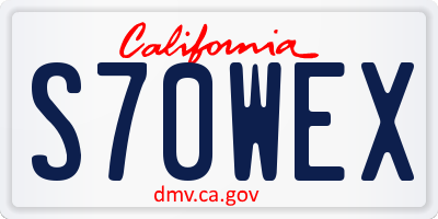 CA license plate S70WEX