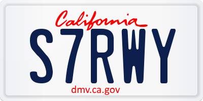 CA license plate S7RWY