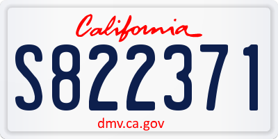 CA license plate S822371