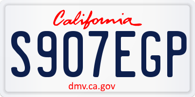 CA license plate S907EGP