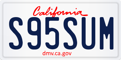 CA license plate S95SUM