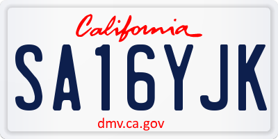 CA license plate SA16YJK