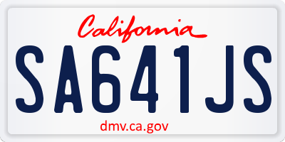 CA license plate SA641JS