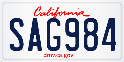 CA license plate SAG984