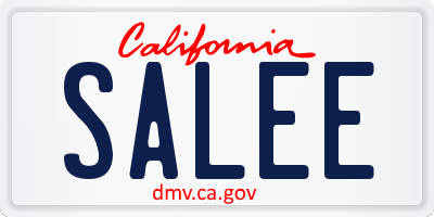 CA license plate SALEE