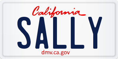 CA license plate SALLY