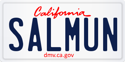 CA license plate SALMUN