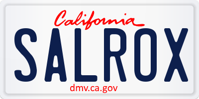 CA license plate SALROX