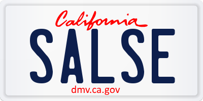 CA license plate SALSE