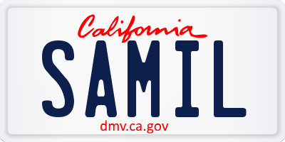 CA license plate SAMIL