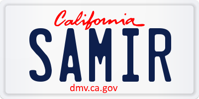 CA license plate SAMIR