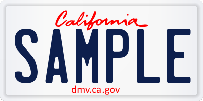 CA license plate SAMPLE