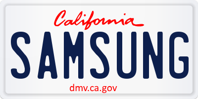 CA license plate SAMSUNG