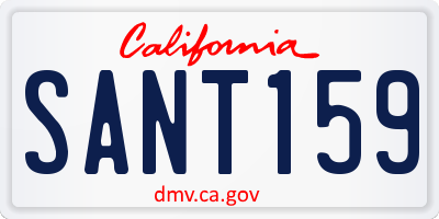 CA license plate SANT159