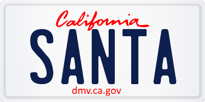 CA license plate SANTA