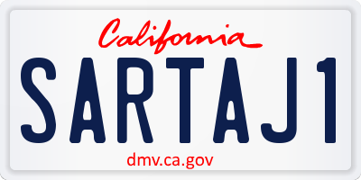 CA license plate SARTAJ1