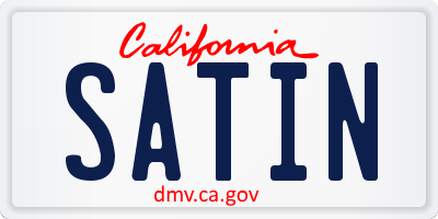 CA license plate SATIN