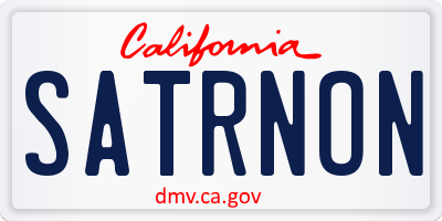 CA license plate SATRNON