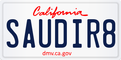 CA license plate SAUDIR8