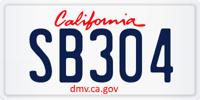 CA license plate SB304