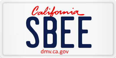 CA license plate SBEE