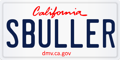 CA license plate SBULLER