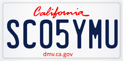 CA license plate SC05YMU