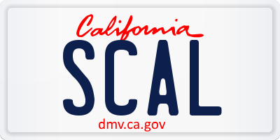 CA license plate SCAL
