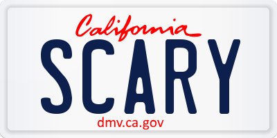 CA license plate SCARY