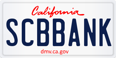 CA license plate SCBBANK