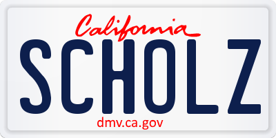 CA license plate SCHOLZ