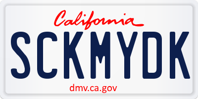 CA license plate SCKMYDK