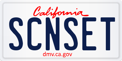 CA license plate SCNSET