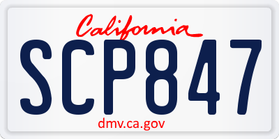 CA license plate SCP847