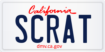 CA license plate SCRAT