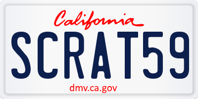 CA license plate SCRAT59