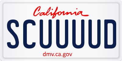 CA license plate SCUUUUD