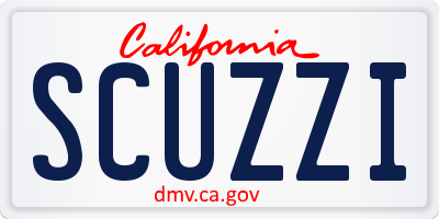 CA license plate SCUZZI