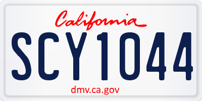 CA license plate SCY1044