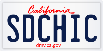 CA license plate SDCHIC