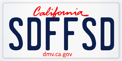 CA license plate SDFFSD