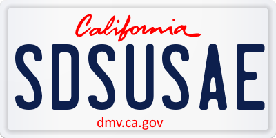 CA license plate SDSUSAE