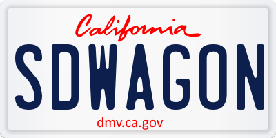 CA license plate SDWAGON