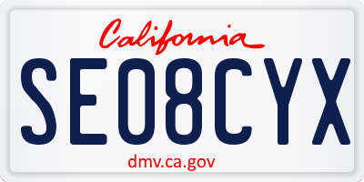 CA license plate SE08CYX