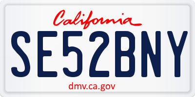 CA license plate SE52BNY