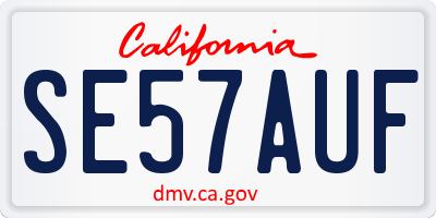 CA license plate SE57AUF